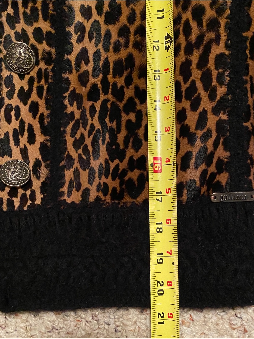 Beautiful! Vintage Galliano Leopard Print Jacket in Brown & Black, Size 6 - Picture 15 of 16
